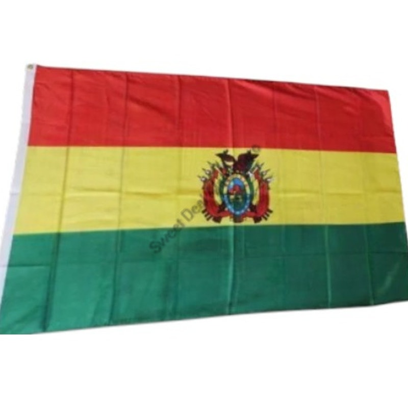 Country Flag, Bolivia 3 Ft. x 5 Ft. 100D Poly Flag, Metal Grommets Canvas Header
