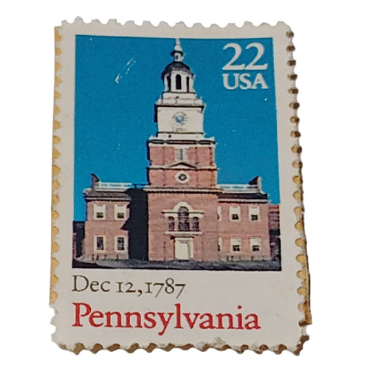 Pennsylvania Independence Hall 22 Cent USA Stamp Scott 2337 Blue/White USPS
