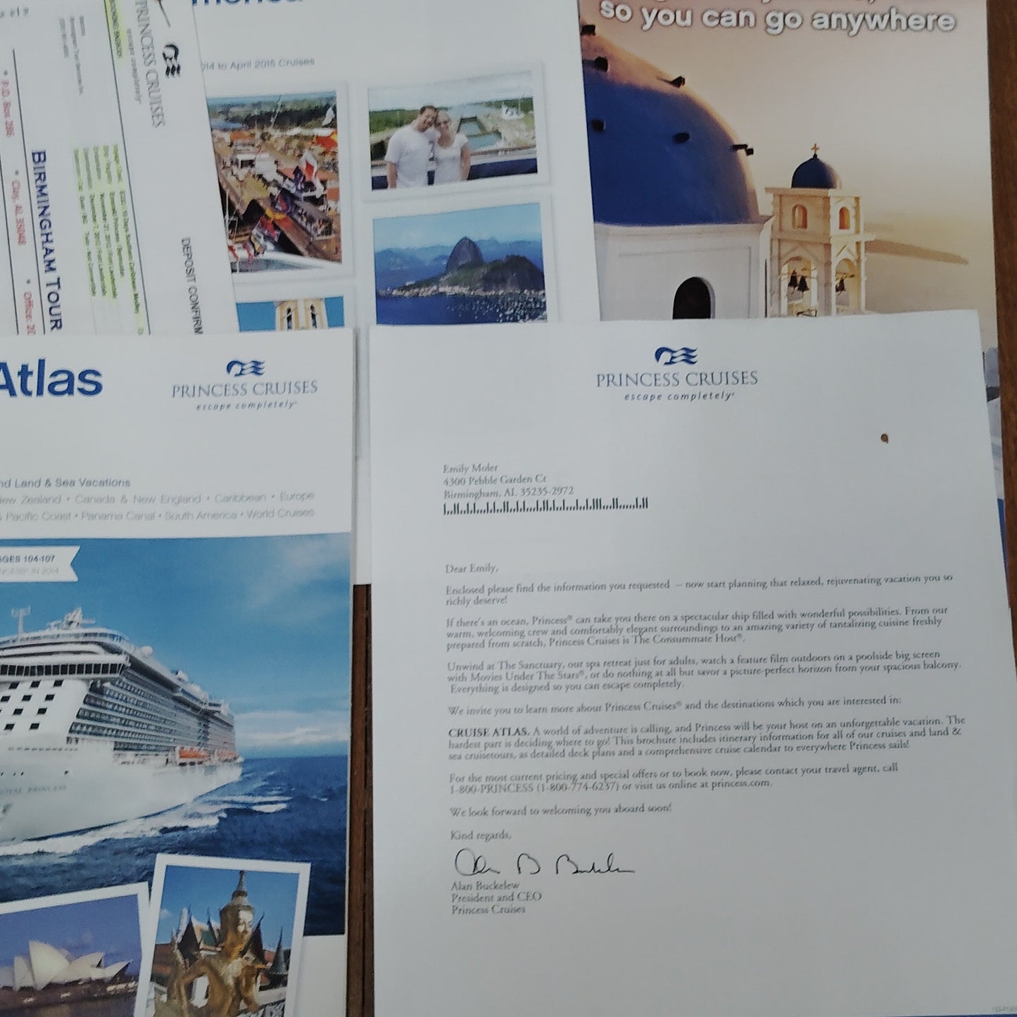Princess Cruises 2014-2015 Panama Canal Cruise Atlas & Ephemera Lot