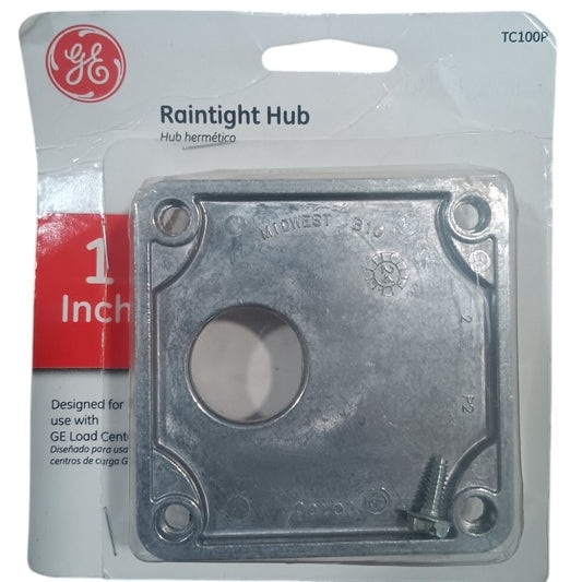 GE 1" Aluminum Rainproof Hub – Universal Type with Closure Caps, UL Listed