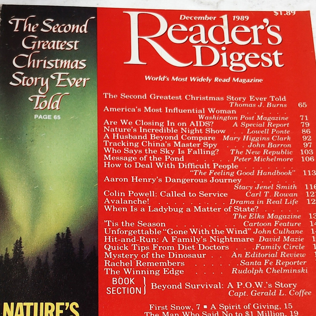 Reader's Digest December 1989 Vintage Magazine Back Issue Collectible Holiday