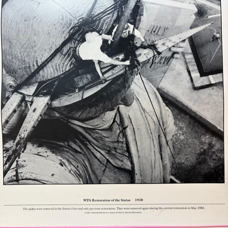 1938 WPA Statue of Liberty Restoration Historical Photo Poster - 20"x16" Blk/Wht