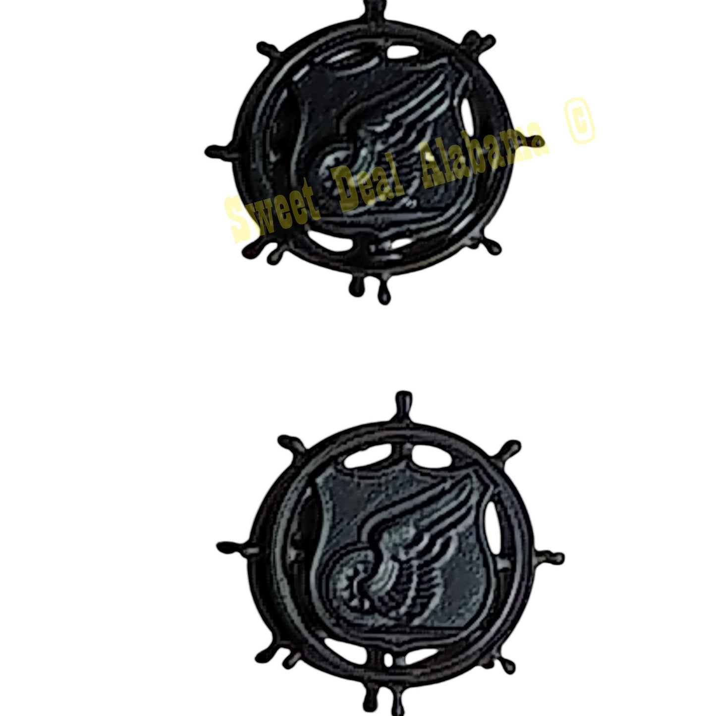 Army Transportation Officer Collar Devices Badge Set, Subdued Black, 1"D