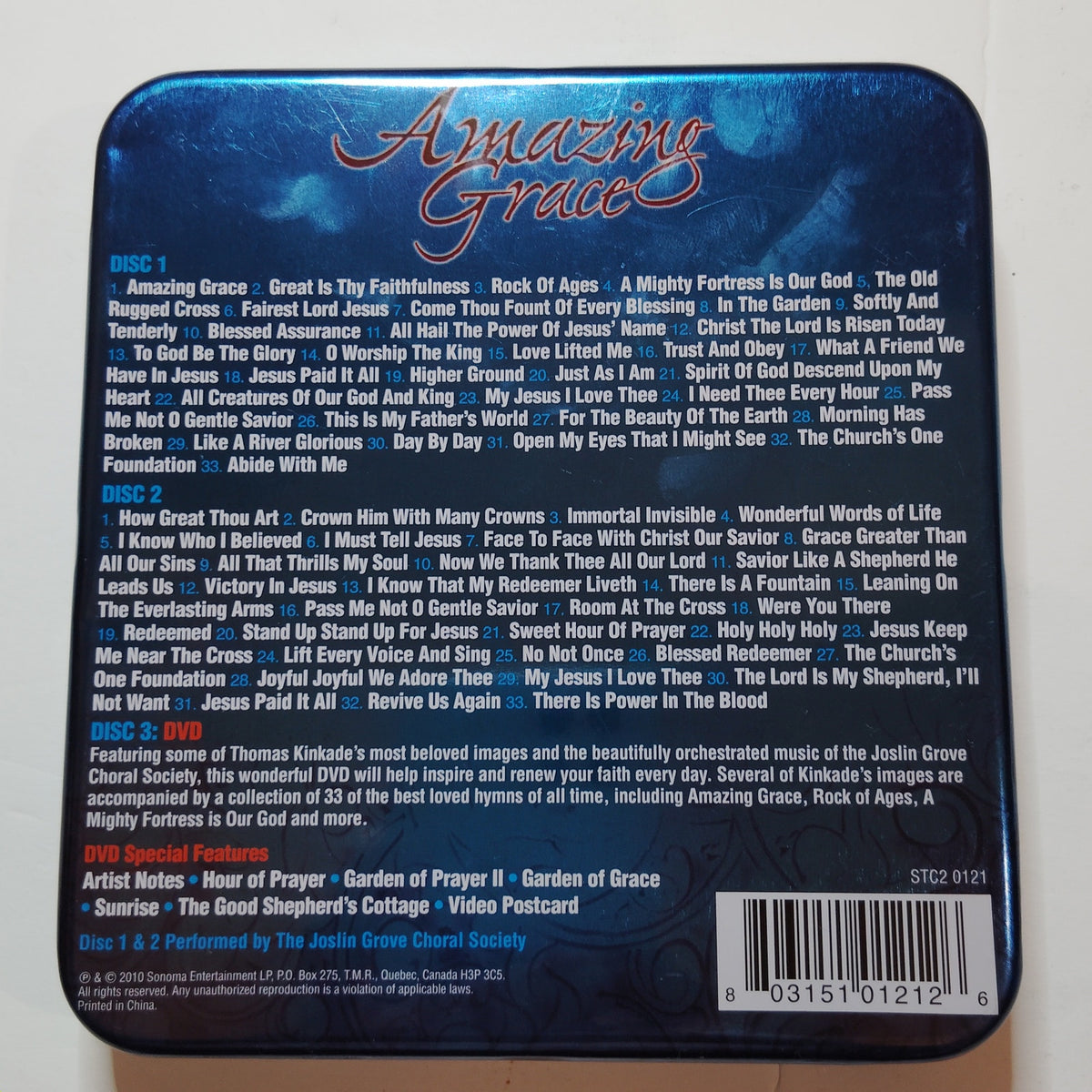 Amazing Grace Collector's Edition 3 CD Set Joslin Grove Choral Society Tin Box
