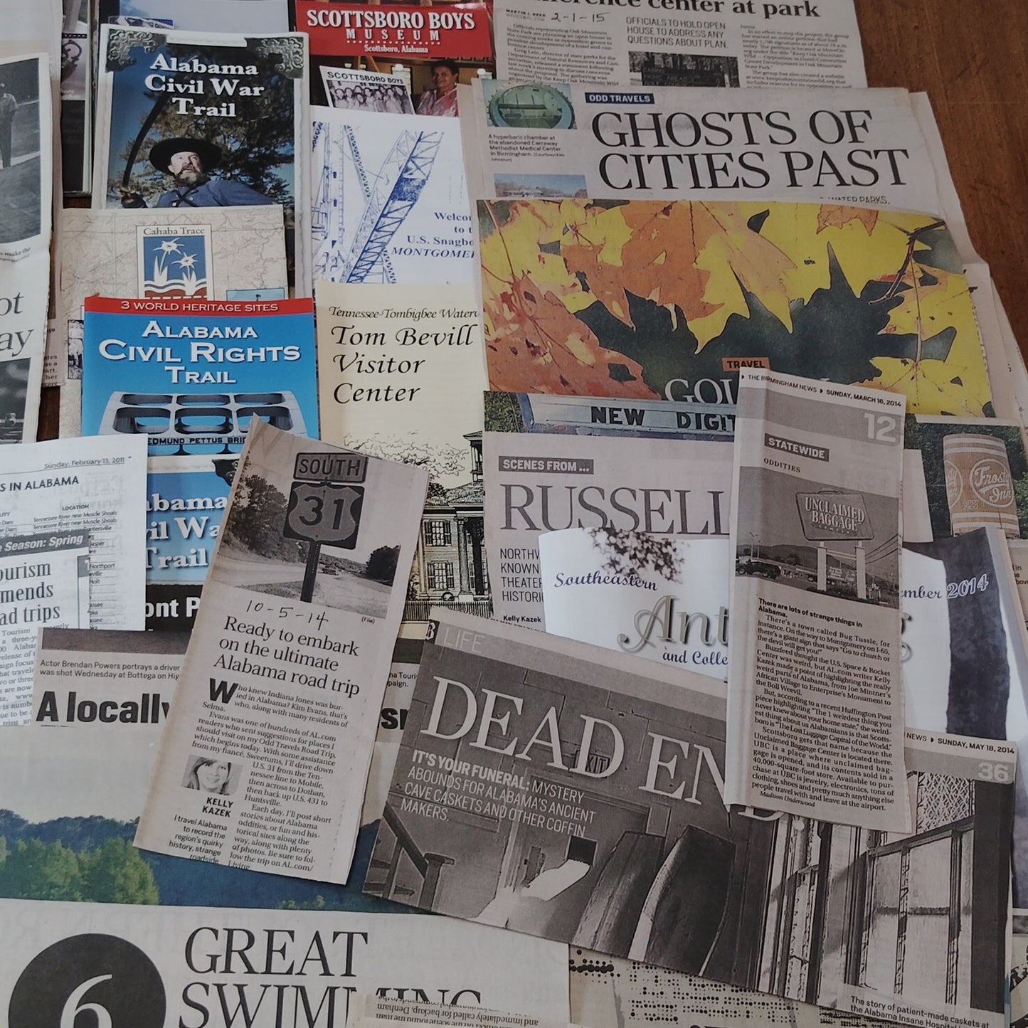 Ghost-Themed Articles & Travel Guides Ephemera Lot - Alabama Memorabilia