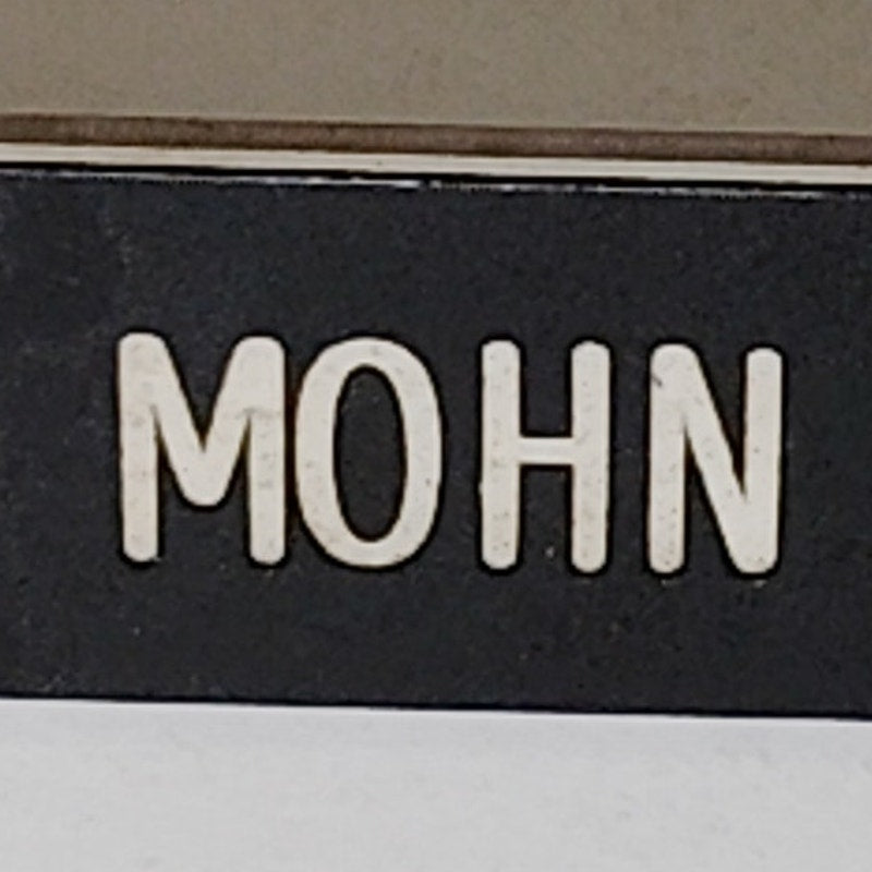 Name Tag “MOHN” 3" x 1"  Black Plastic – Military Style – Butterfly Pinbacks