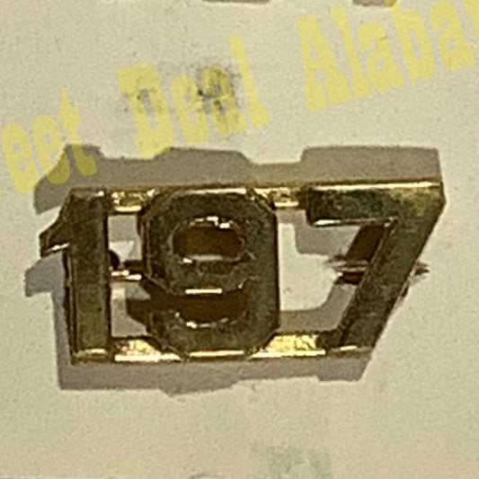 Early/Mid 1900s Brass C-Clasp Number "197" Collar Device 3/8"H Hat / Lapel Pin