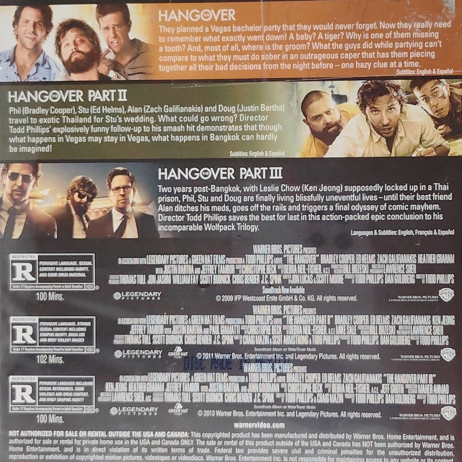 The Hangover Trilogy [DVD -2016] Bradley Cooper Ed Helms Zach Galifianakis