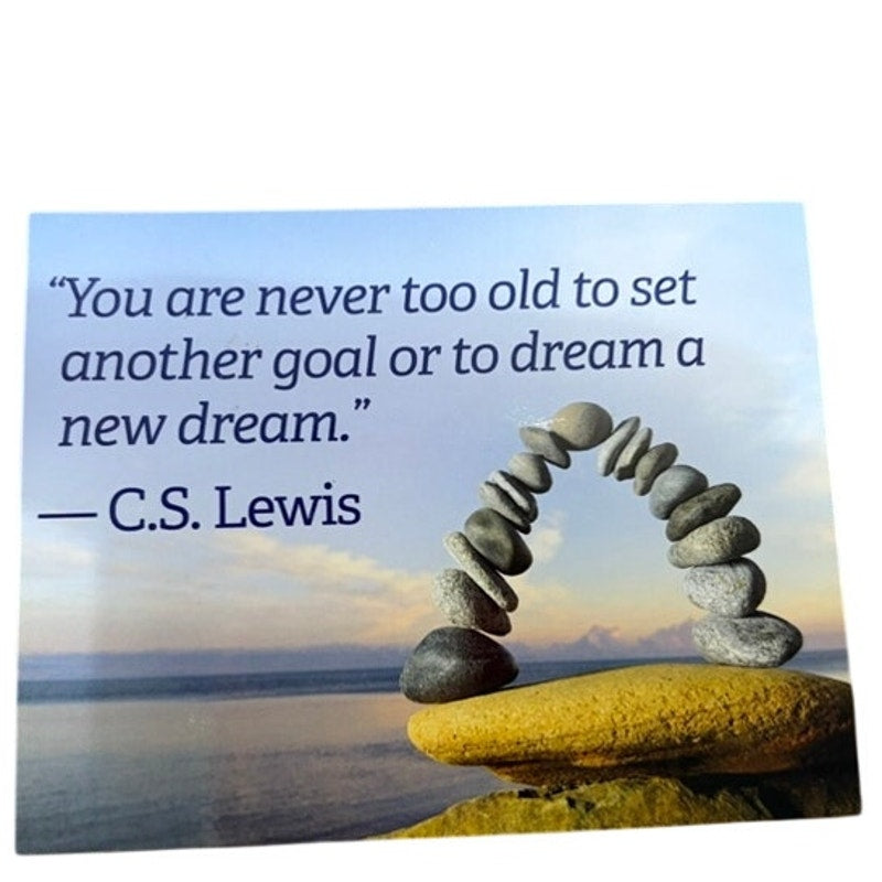 Inspirational Quote Fridge Magnet C.S. Lewis Ocean Sunrise Stone Arch 4.5x3.5