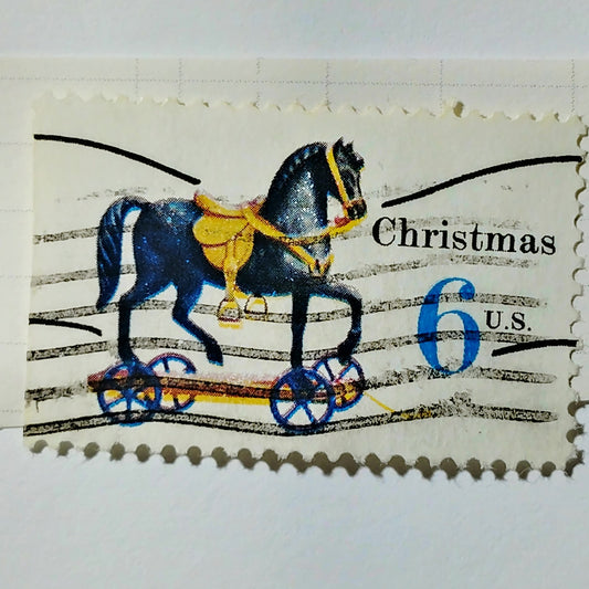 1970 US 6c Christmas Toy Horse Contemporary Stamp #1416 Used Cancelled