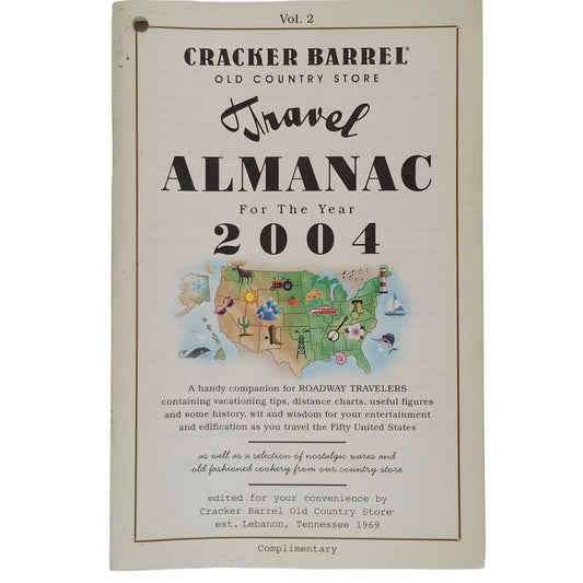 Cracker Barrel Old Country Store Travel Almanac – 2004 Vol. 2 – 8-1/2" x 5-1/2" – Americana Ephemera