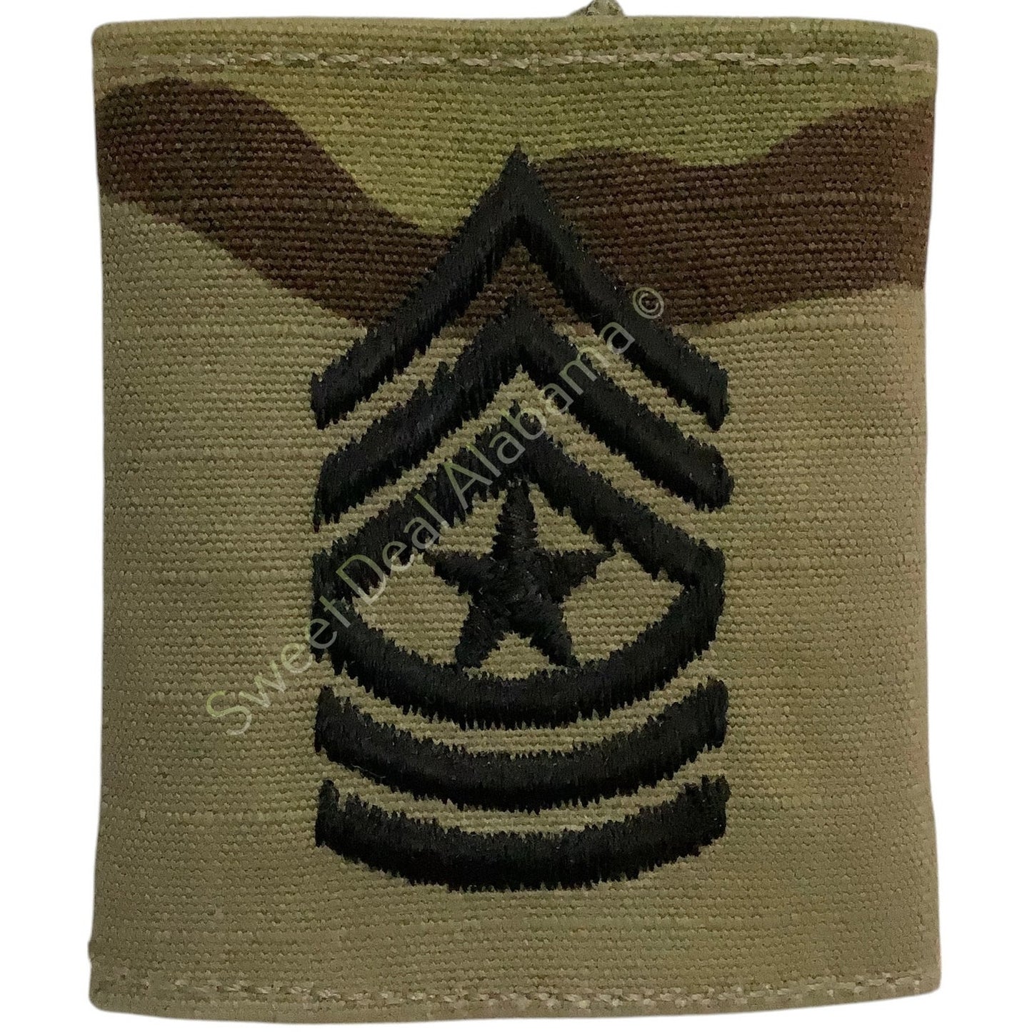 U.S. Army Embroidered Sgt. Major OCP Slip-On Rank Insignia, Multi-Camo 2 x 1.75
