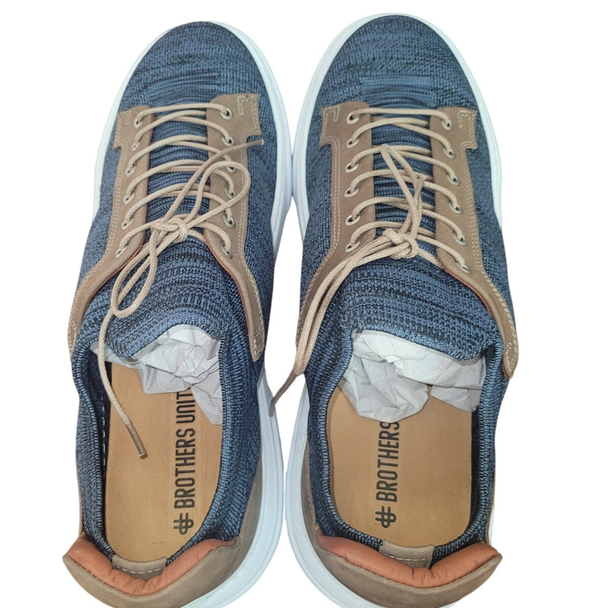 Brothers United Men’s Fashion Sneaker – Navy Lux Knit/Stone Nubuck, Size 11.5M