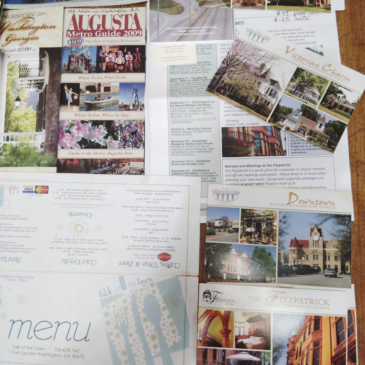 Vintage Georgia Travel Ephemera Lot: Washington, Augusta, Callaway Guides & Maps