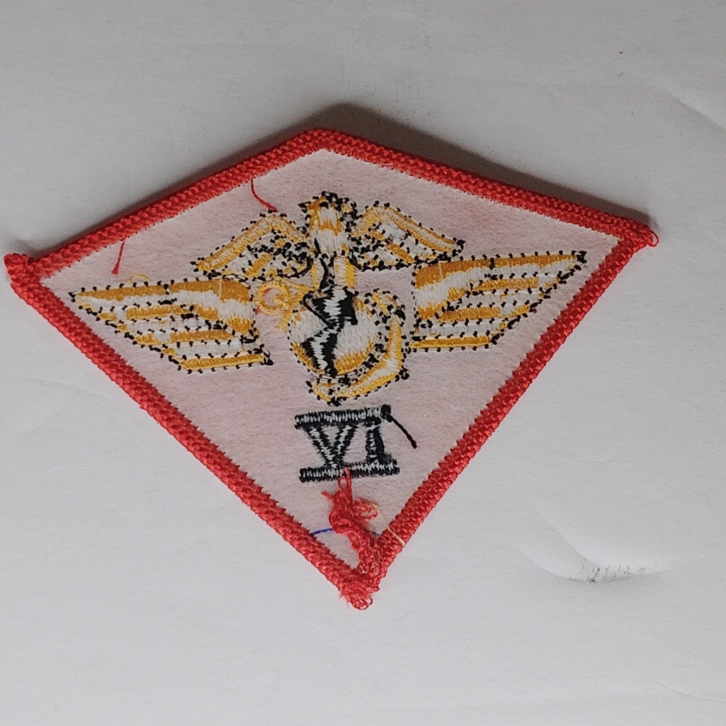 USMC 4th Marine Aircraft Wing Patch Red Diamond 3‑3/4" × 2‑7/8" Novelty Patch
