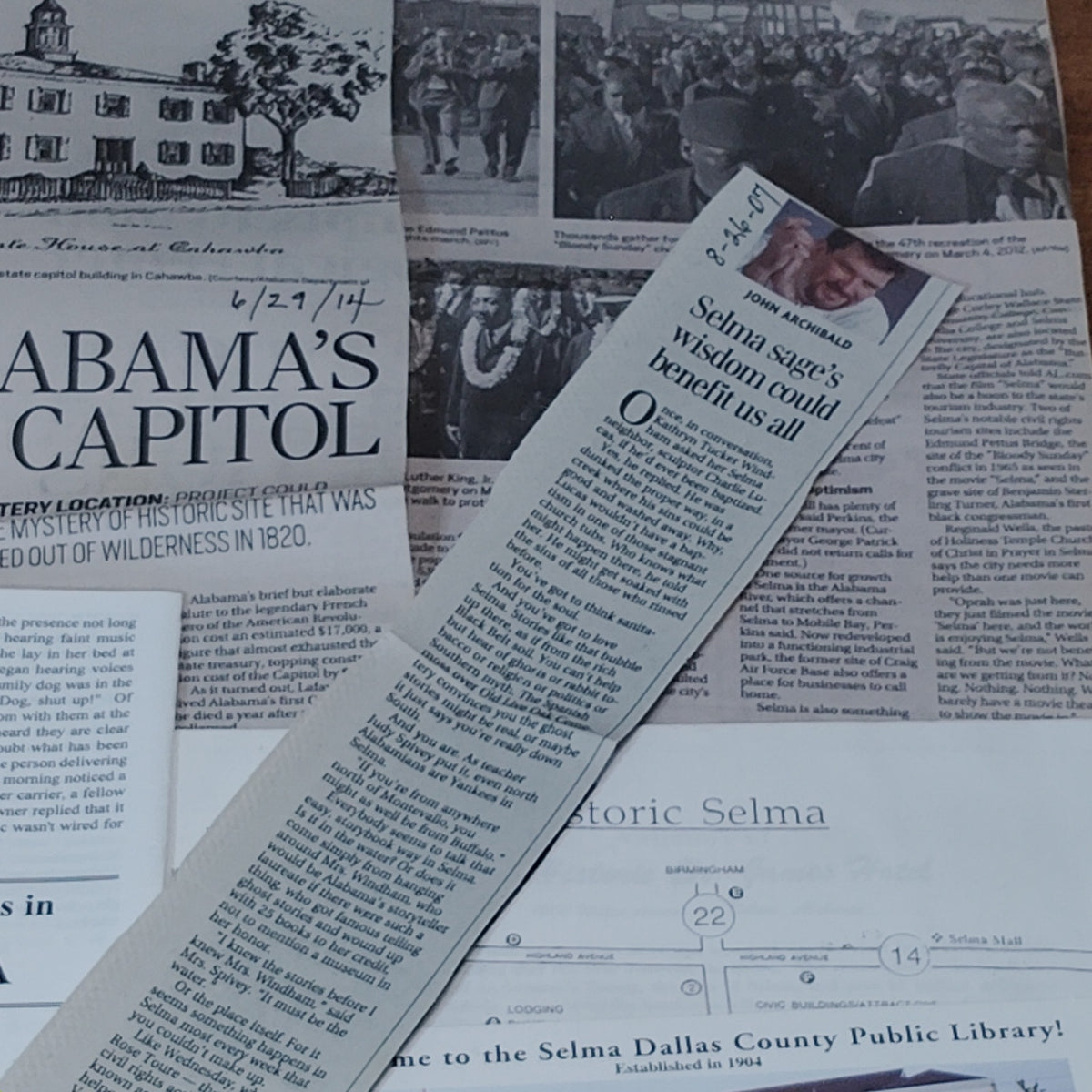 Selma, AL 2007 Historic Travel Ephemera Lot - Brochures & Newspaper Clippings