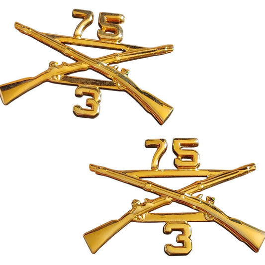 3rd Battalion 75th Ranger Regiment Infantry Crossed Rifles Novelty Lapel Pin Set