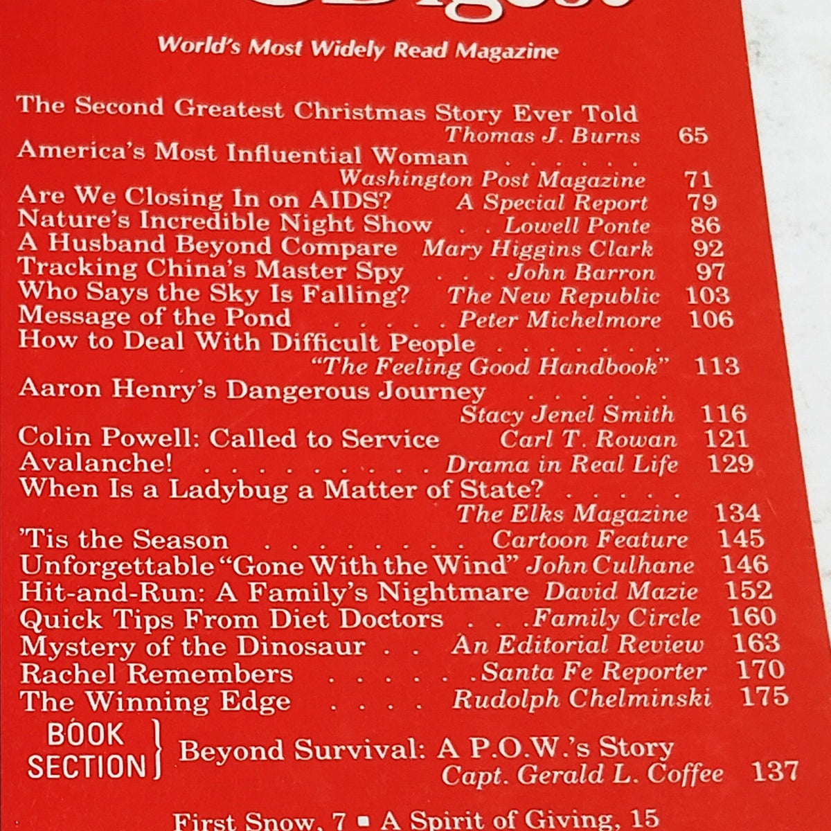 Reader's Digest December 1989 Vintage Magazine Back Issue Collectible Holiday