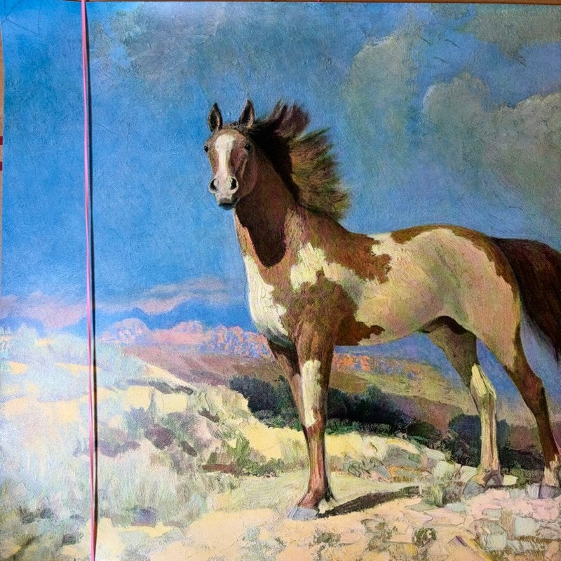 VTG 70s “Freedom” Horse Litho Print Robert Amick & Ole Larsen Western Art 20x16