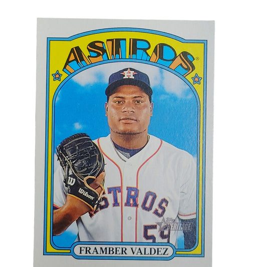 2021 Topps Heritage Framber Valdez 154 Houston Astros Pitcher VG/EX