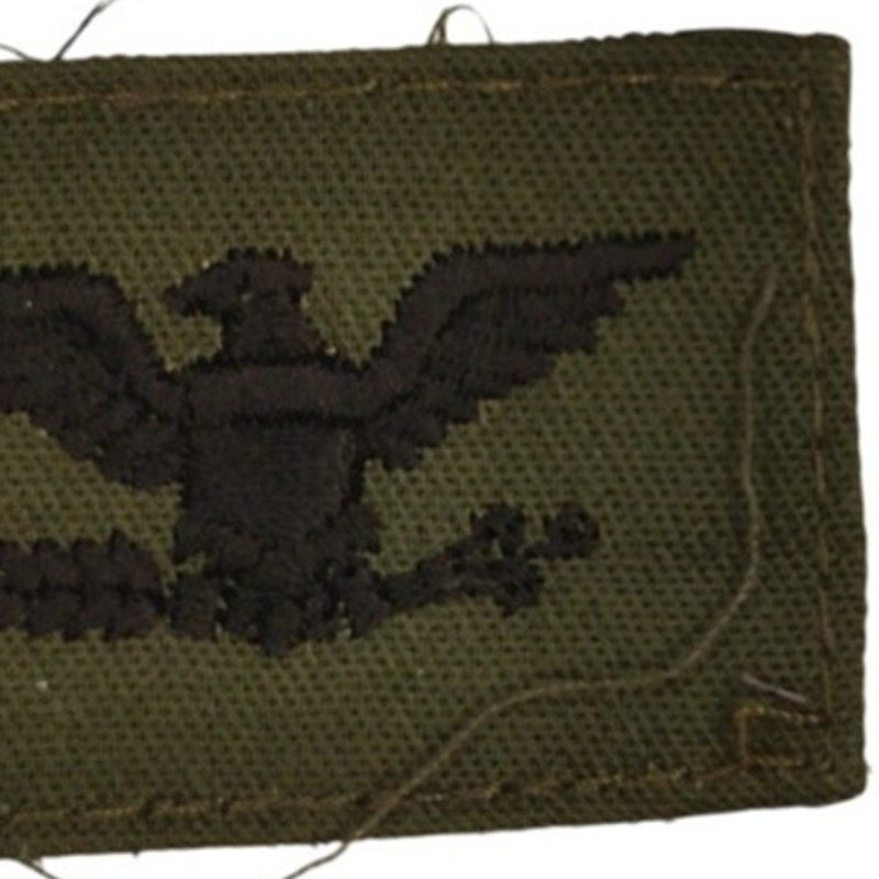 Vintage US Army USAF Colonel O‑6 Subdued OD Rank Patch 2‑1/8" × 1‑3/8" TE Sew‑On