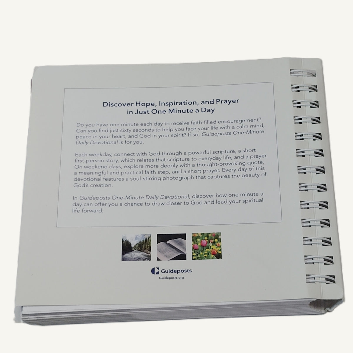 Guideposts One-Minute Daily Devotional 2021 Spiral Bound Softcover - Cream/White