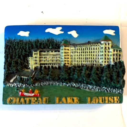 Chateau Lake Louise Canada 3D Resin Fridge Magnet Banff National Park 2.75x1.625