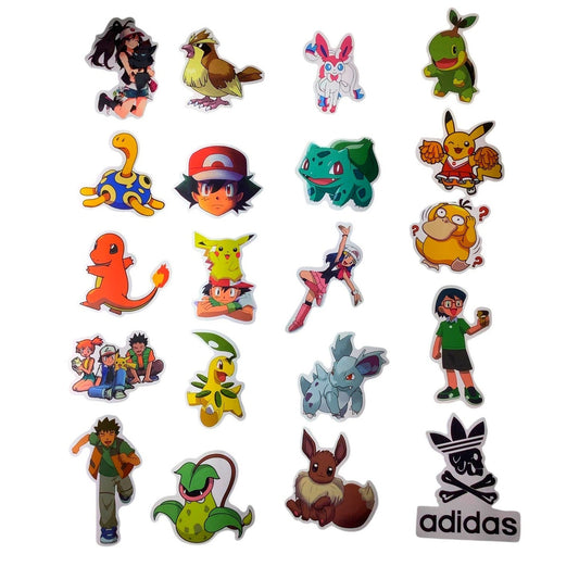 Lot of 20 Pokemon Stickers Pictured, Great for Scrapbooking and More