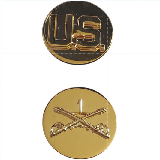 U.S. Army Enlisted Collar Disc Set Cavalry 1st Regiment Novelty Lapel Pins 1"D