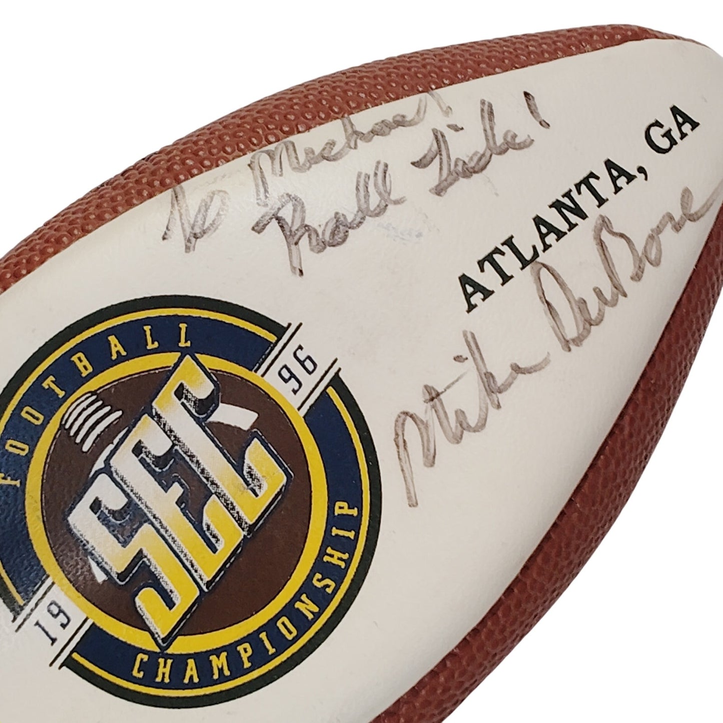 1996 SEC Championship Commemorative Football - Autographed by Mike DuBose - “To Michael, Roll Tide!”