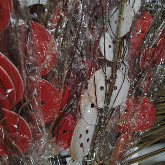 Lot of 8 Iced Button Spray Branches – 33" – Floral Décor, Floral Crafts