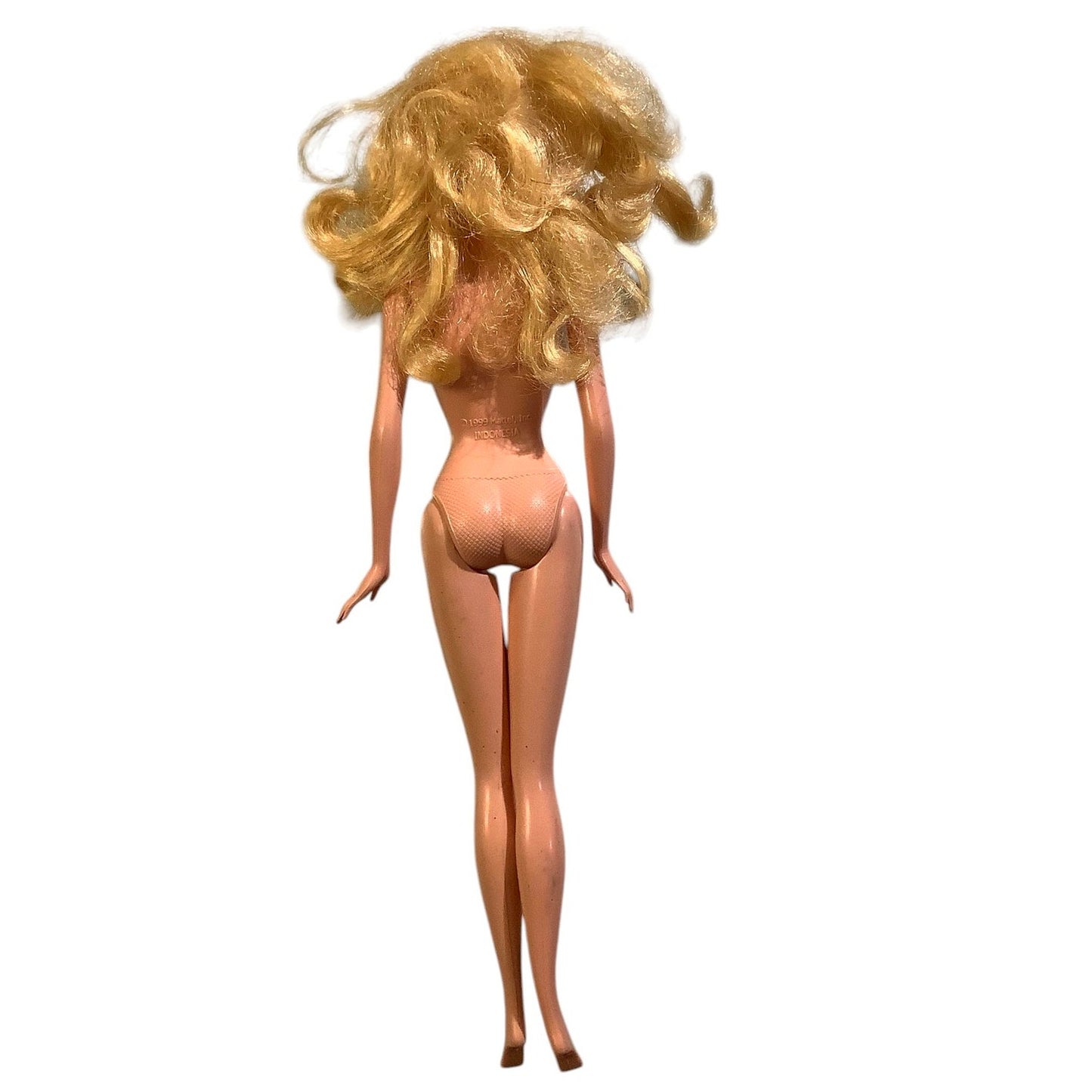 11.5" Barbie Doll Head (1998) & Body (1999), Beaded Necklace, Pink Stud Earrings