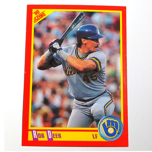 1990 Score Rob Deer #390 Milwaukee Brewers Left Fielder MLB Baseball EX