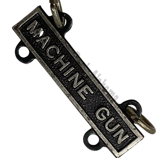 Military Qualification Bar, Machine Gun, 1/2"H x 1"W, Silver w/ Black Background