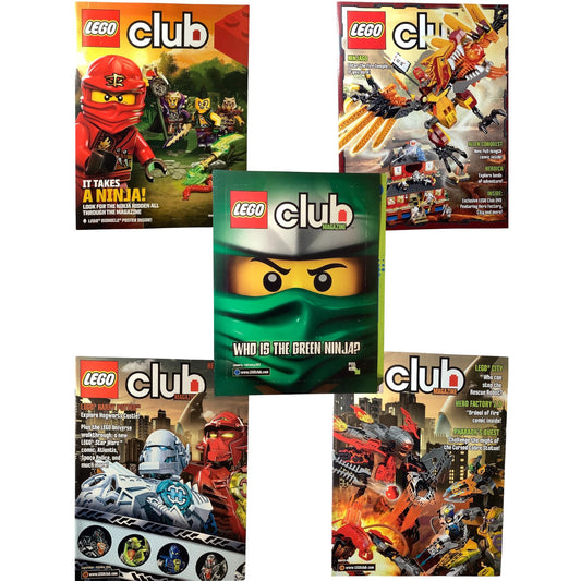 5 x Back Issues Lego Club Magazines, 5  issues from 2010-2015 Pictured