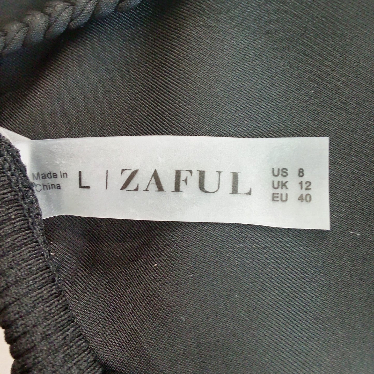 Zaful Black Triangle Bikini Top Women’s Large (US 8) Braided Strap Swimwear