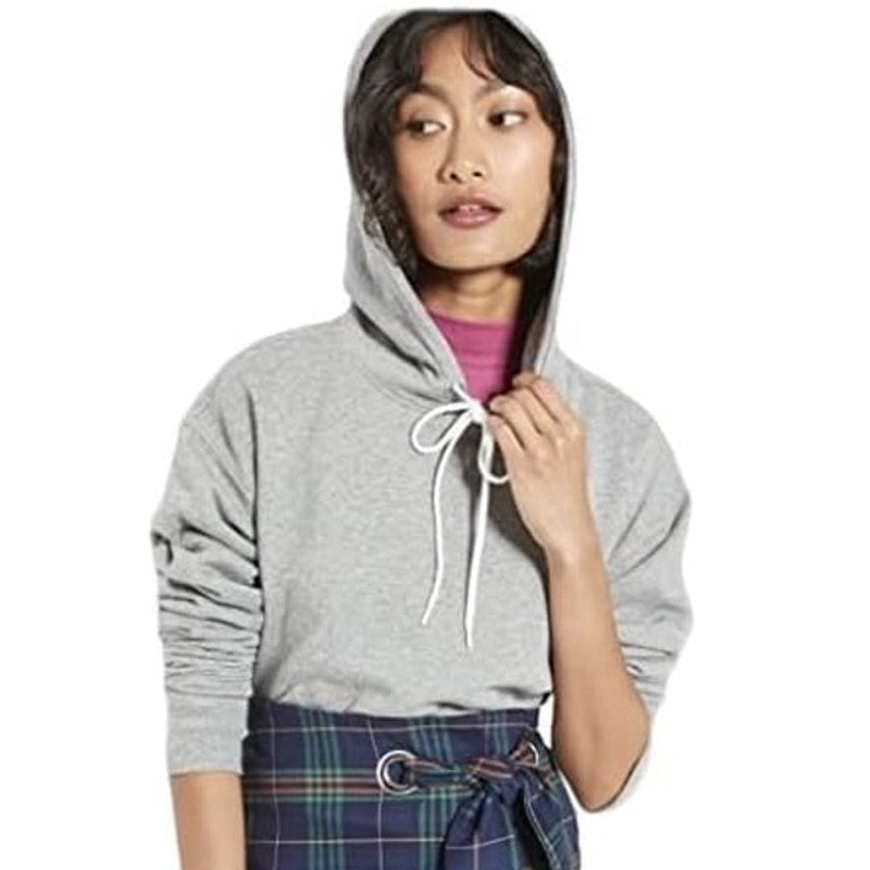 Wild Fable Women’s Cropped Hoodie – Heather Grey – Size L