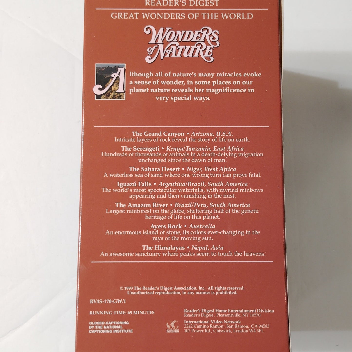 Great Wonders of the World VHS 3‑Tape Set 1993 Reader’s Digest