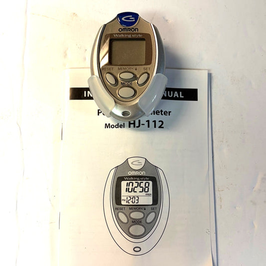 Omron HJ-112 Pocket Pedometer - Digital Walking Style Step Counter with Manual