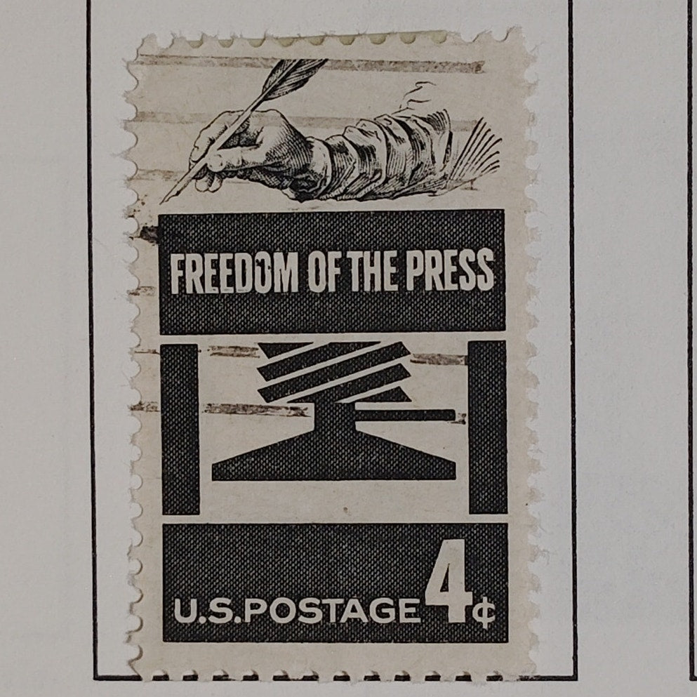 1958 Scott #1119 – 4¢ Freedom of the Press / Journalism – Canceled