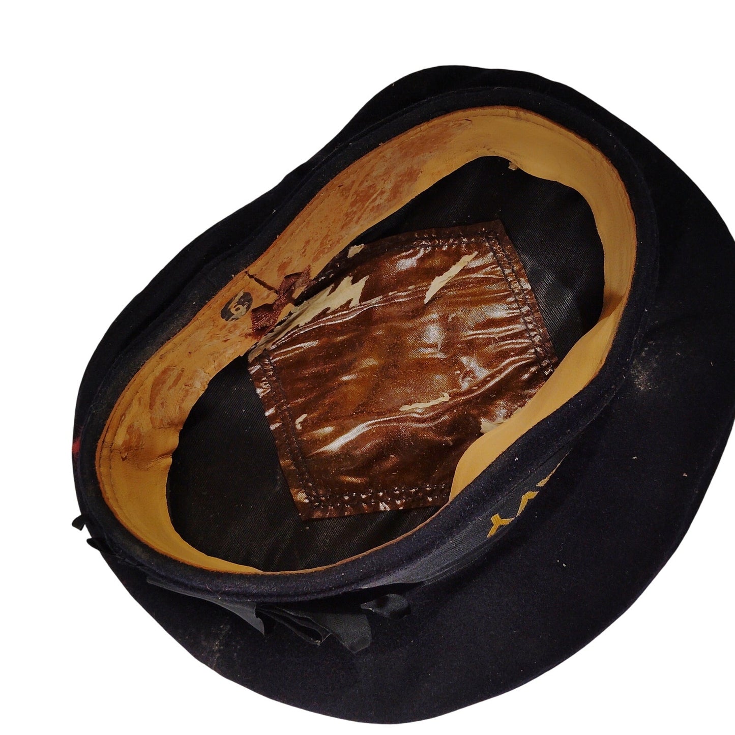 WWII–Korean War Era U.S. Navy Formal Wool Cap, 6-1/2,  Blue, Black w/ Gold Text