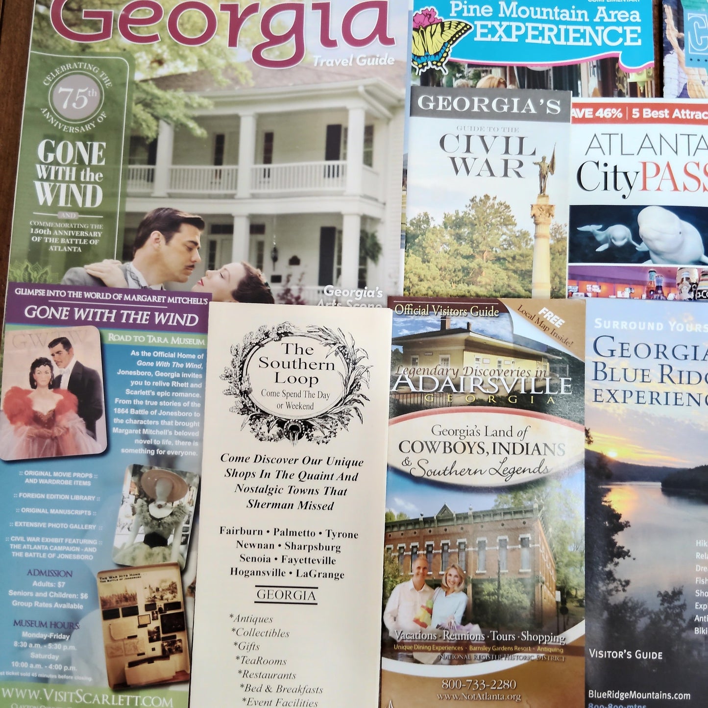 2014 Georgia Travel Guides & Brochures Lot - 11 Vintage Tourism Ephemera Pieces