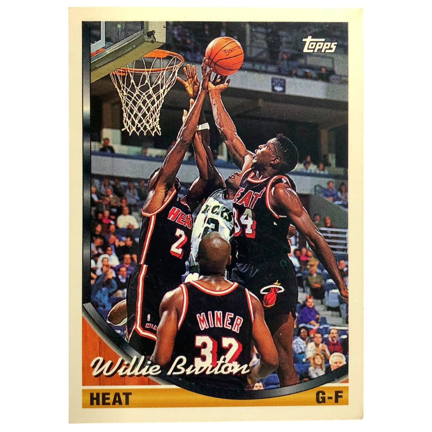 Willie Burton, Miami Heat, 1993 Topps Collector's Card 350, EXC
