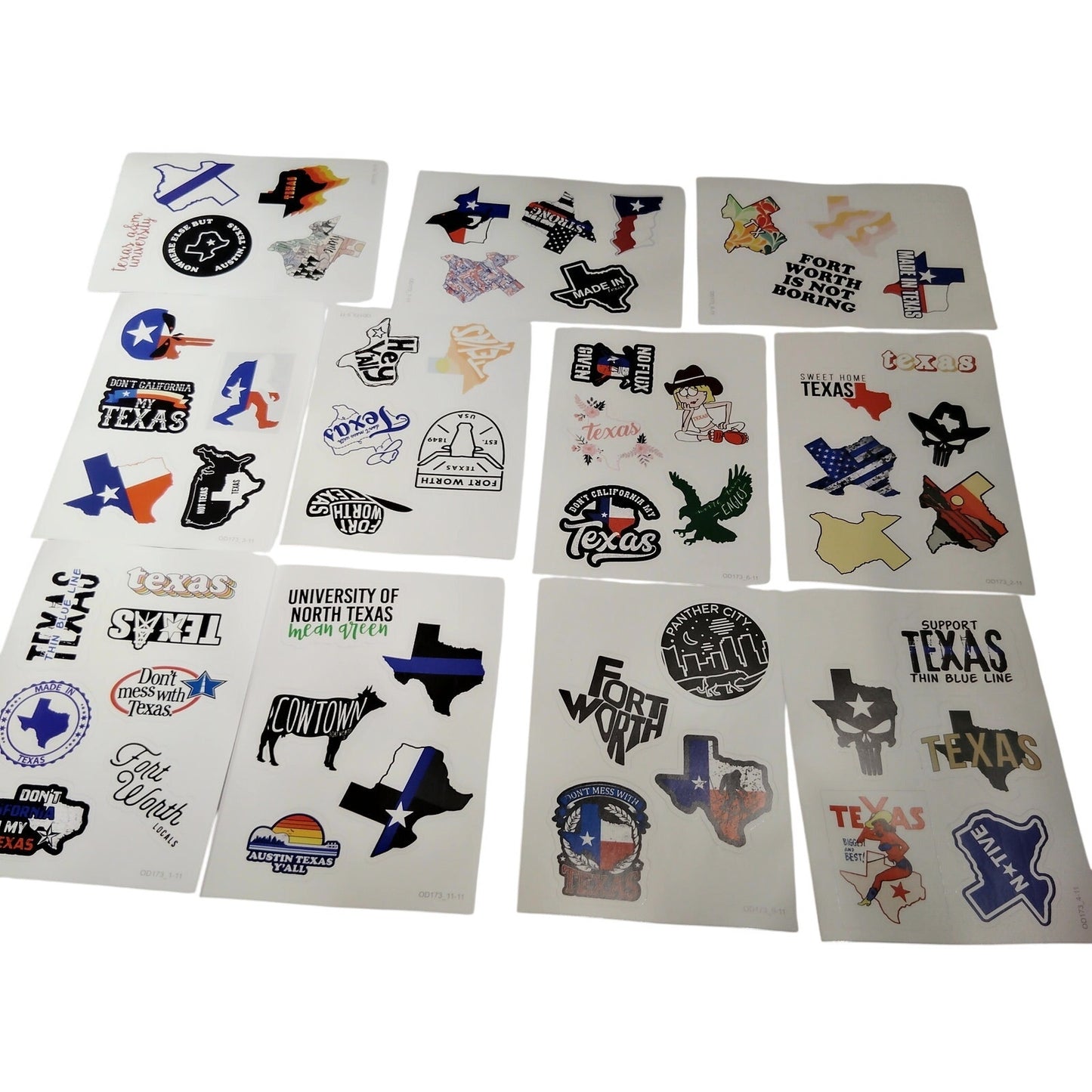 Texas Stickers 56‑Pc Waterproof Vinyl Decal Pack for Travel & Accessories