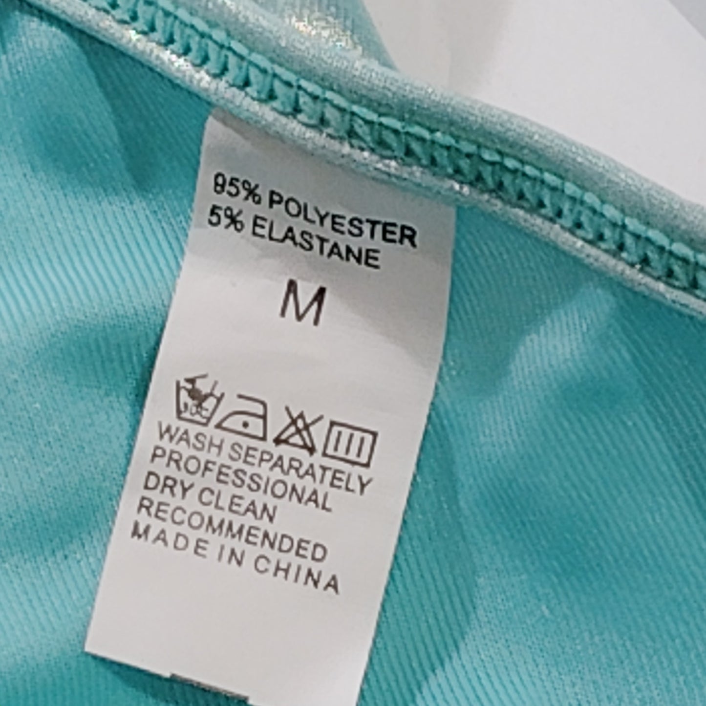 Teal Holographic Metallic Triangle Bikini Top – Medium – NWOT
