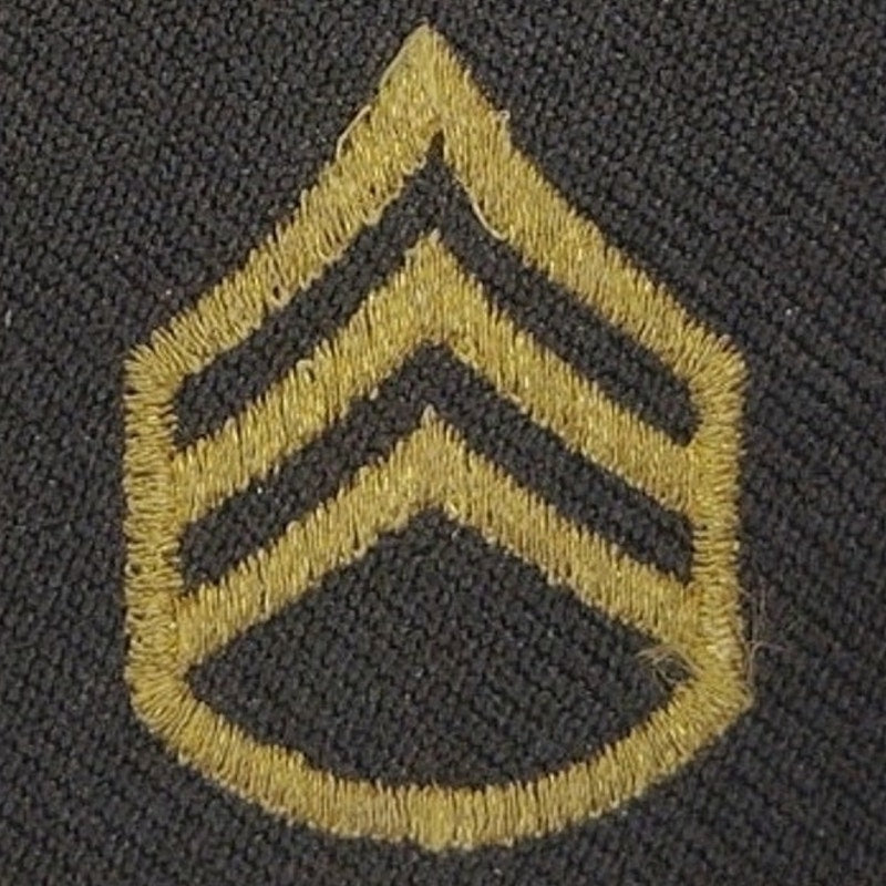 US Army Staff Sergeant E‑6 Shoulder Marks Gold on Black Small (Female) Pair