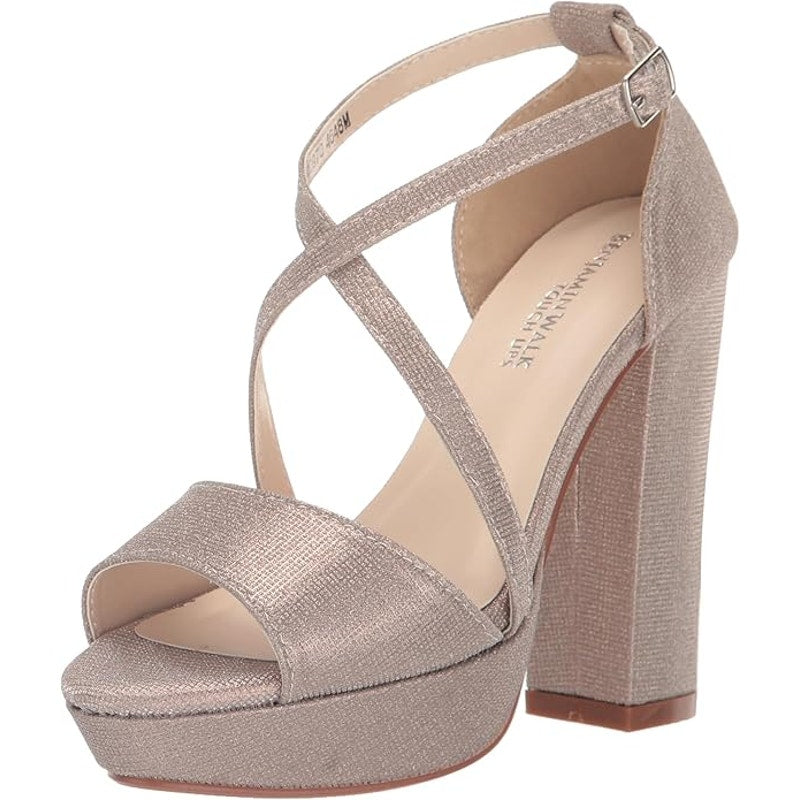 Touch Ups Chloe Women’s Sandal – Size 6, Champagne, 4-1/4" Heel