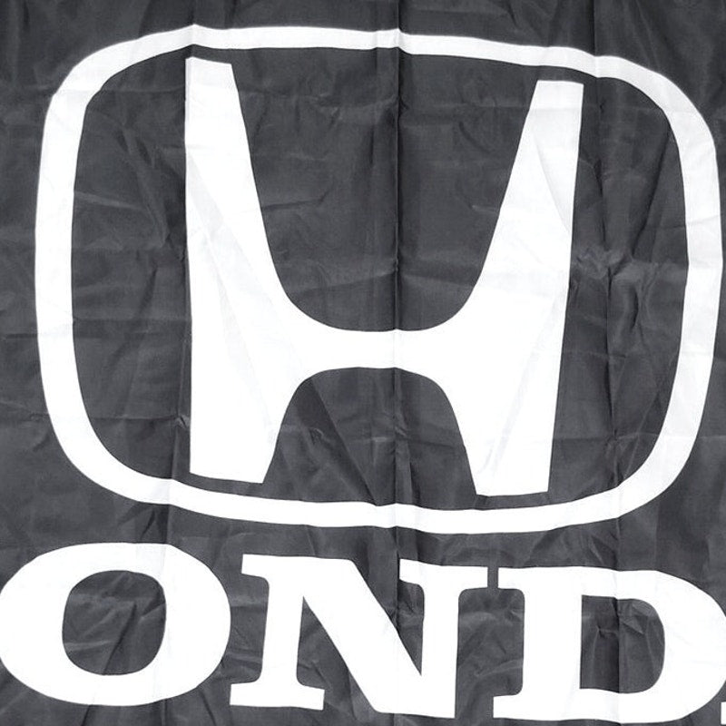 Honda Flag 3×5 ft Black White Logo Polyester Canvas Header Brass Grommets