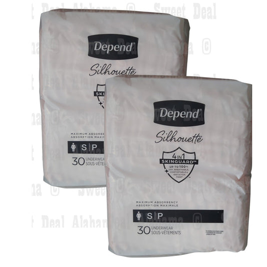 Women's Depend Silhouette Underwear, Overnight, Disposable, Small, Pink 60 Ct