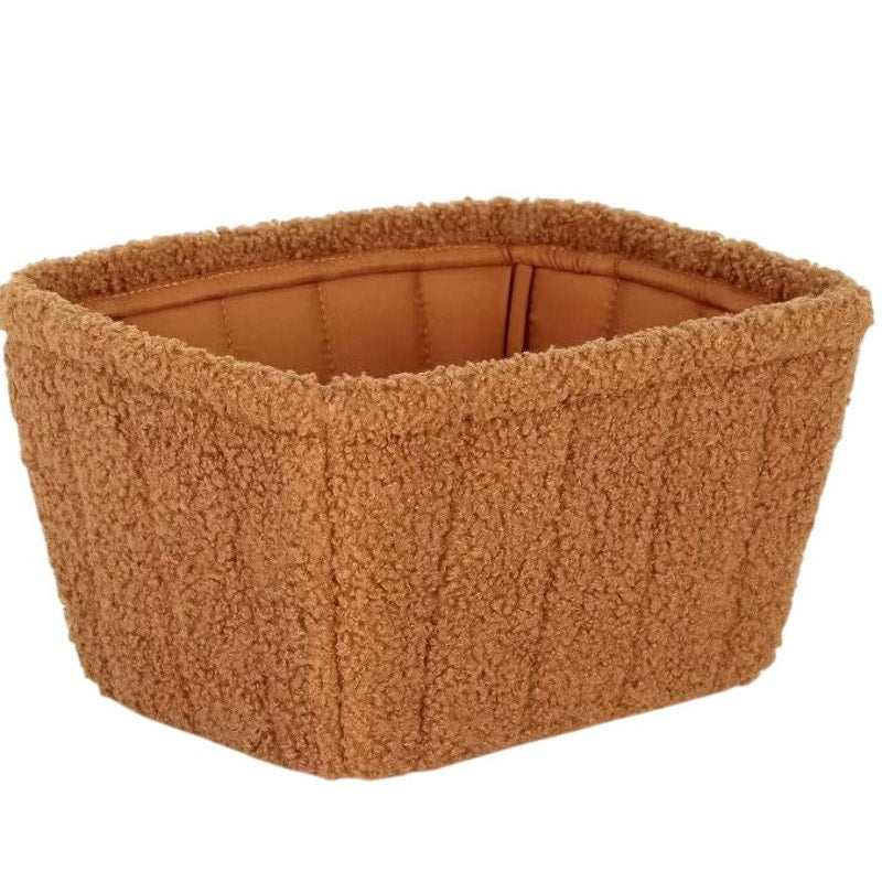 Harvey Lewis Fabric Storage Basket – Brown – 8" × 10" × 6"